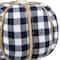 Dark Blue & White Plaid Fall Harvest Tabletop Pumpkin